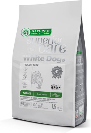 Superior Care White Dogs Grain Free Insect Dry Food For Adult Small and Mini Breeds Hypoallergenic Insect Protein No Tear Stains 1,5 kg.