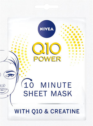 Q10 Power Anti-Wrinkle + Firming Sheet Mask (1 Piece), Anti Ageing Moisturiser Mask, Face Mask Sheet with Coenzyme Q10, 10 Minute Anti Wrinkle Cream Mask