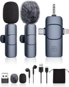 Wireless Lavalier Microphone for Camera/Iphone/Android/Phone/Pc/Ipad,Mini Microphone Wireless Microphones,Small Tiny Usb Clip on Streaming Lav Lapel Mic for Video Recording,Podcast,Tiktok,Youtube