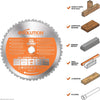 R255TCT-28T - 255 mm Multi Material Mitre Saw Blade (AKA Wood Blade, Metal Cutting Blade, TCT Saw Blade) - Carbide Tipped Blade Cuts Wood, Metal and Plastic