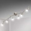 LED Ceiling Light Rotatable, 6 Way LED Ceiling Spotlight, Matt Nickel & Swivelling Design, Including 6 X 4W GU10 LED Bulbs (450LM, Cool White 6000K),for Kitchen, Living Room, Bedroom