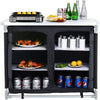 Folding Camping Storage Cupboard Portable Camping Kitchen Unit with Aluminium Frame, 1 double cupboard, Black, 100×50×80cm