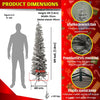 6ft (1.8m) Grey Slim Pencil Christmas Tree with 321 Tips and Metal Stand – Contemporary Artificial Xmas Tree for Compact Areas