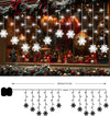 Christmas Window Light Battery Powered 90 LED 3.5M Snowflakes Curtain Lights, Christmas Lights 8 Modes, Waterproof Icicle Lights for Window, Garden, Party, Bedroom, Patio Decoration (White)