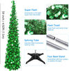 Christmas Tree,5ft Collapsible Pop Up Christmas Tree Green Tinsel Coastal Christmas Tree for Holiday Xmas Decorations, Home Display, Office Decor