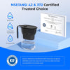 Water Filter Jug, NSF Certified 2.5L Water Filter Jug with 1×90 Days Filter, Reduces Lead, Fluoride, Chlorine and More, BPA Free, Black (Replacement Filter: WD-PF-01A Plus)
