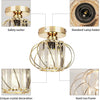 Modern Crystal Ceiling Light Fixture- Industrial Mini Semi Flush Mount Ceiling Lighting LED Crystal Chandeliers Fitting for Kitchen Hallway Dining Rooms Living Room - Gold