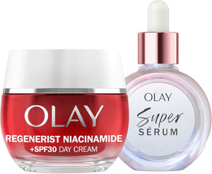 Bundle of  Super Serum, 30ml +  Regenerist Niacinamide Day Cream Face Moisturiser SPF 30, 50ml