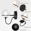 1xG9 Up Wall Light with On/Off Switch, Indoor Wall Lamps Matt Black Finish, Modern Wall Sconce Lights with Globe Glass Shade, Ideal for Bedroom, Living Room, Hallway, Hotel