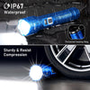 Torch Rechargeable, 500000 Lumens Torches LED Super Bright Flashlight, Adjustable Focus, 5 Modes, 5000 mAh Long Lasting, IP67 Waterproof, Smart Digital Display for Camping, Power Cuts,Emergency