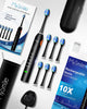 Electric Toothbrush for Adults, Rechargeable Sonic Electronic Toothbrush with 6 Brush Heads and Travel Case, 5 Modes 2 Mins Smart Timer, 48000VPM 10X Powerful