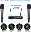 S9 UHF Rechargeable Wireless Microphone System Karaoke Microphone Wireless Mic Cordless Dual with Bluetooth Receiver Box + Volume Control ECHO for Karaoke Singing Speech Meeting Church