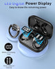 Wireless Earbuds, 2024 Bluetooth 5.4 Headphones Sports, 50H Stereo Wireless Earphones with Mic CVC 8.0 Noise Reduction, 1.5 H USB-C Fast Charge, IP7 Waterproof Wireless Headphones for Running, Black