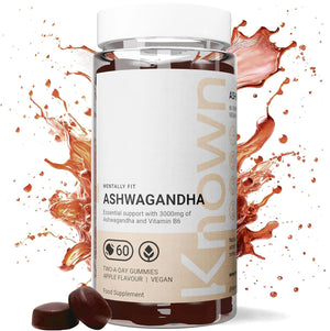 Ashwagandha Gummies 3000MG High Strength by  Nutrition with Vitamin B6 | 60 Two-a-Day Gummies | Natural Botanical Extract | Natural Apple Flavour (1)