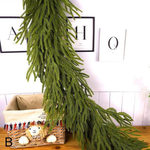 Artificial Norfolk Pine Garlands Christmas Decor, 5/6/9ft Real Touch Winter Pine Garland, Green Artificial Greenery Garland for Table, Mantle, Wall, Indoor, Outdoor Christmas Decorations