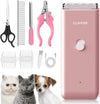 Professional Cat Grooming Kit-Dog Clipper Set for Thick/Heavy Hairs, Waterproof Cat Clippers Grooming Kit Rechargeable Pet Hair Clippers Shavers Set for Puppy, Rabbits, Cats,Pink