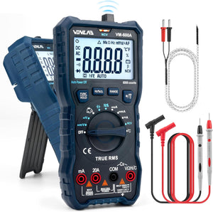 Digital Multimeter, TRMS 6000 Counts Auto-Ranging, DC AC Volt Ohm Circuit Tester for Voltage, Current, Resistance, Diodes Continuity, Capacitance, Frequency, NCV, Temperature, Transistors