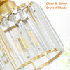 Modern Crystal Chandeliers Ceiling Light, 3-Lights Crystal Ceiling Lights Living Room, Gold Ceilings Light with Glass Lampshades, Celing Light Fittings for Kitchen, Bathroom, Bedroom, Hallway