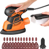 Mouse Sander, 130W 14000RPM Detail Sander with Dust Collector, Sander for Wood with 24 Pcs Sandpaper, Electric Sander Tool for Sanding Smoothing Dressing Polishing Varnishing Blemishes