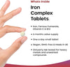 Gentle Iron Tablets Complex -Enriched with B12 & Vitamin C - Iron Supplements for Woman and Men - Ferrous Fumarate Energy Tablets Reduction in Tiredness and Fatigue (6 Months Supply) High Strength