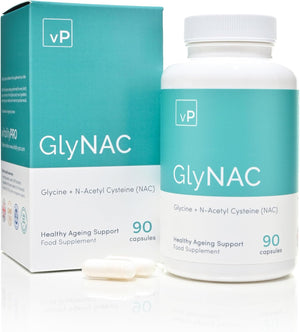 GlyNAC, Glycine & NAC Supplement, 90 Capsules - 350mg N Acetyl Cysteine & 350mg Glycine Supplement for Metabolism & Immune Support - Vegan Dietary Supplements for Men & Women by Vitality PRO