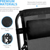 Zero Gravity Chair, Heavy Duty Textoline, Outdoor & Garden Sunloungers, Reclining & Folding Chair with Cup Cup And Phone Holder Plus Headrest Pillow