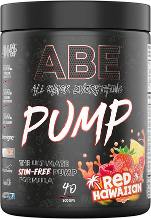 ABE Pump Pre Workout - All Black Everything Stim Free Pump Pre Workout Powder | Pump, Energy & Strength with Citrulline, Creatine, Beta-Alanine (500g - 40 Servings) (Red Hawaiian)