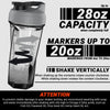 2.0 Vortex Blender Shaker Bottle Upto 828 ml | No Blending Ball or Whisk | USA Made | Portable Pre Workout Whey Protein Drink Shaker Cup | Mixes Cocktails Smoothies Shakes | Top Rack Safe