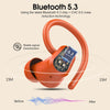 Wireless Earbuds, Bluetooth 5.3 Headphones with 4 ENC Noise Canceling Mic, 50H Stereo Dual LED Display Ear Buds, Sport Wireless Earphones with Earhooks, IP7 Waterproof Wireless Headphones Gym, Orange