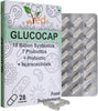 Glucocap Complex Probiotics and Prebiotics Complex - 10 Billion CFU - 20 Live Bacterial Cultures - 28 Probiotic Complex Capsules for Female & Male - Lactobacillus Plantarum 28 days Supply.