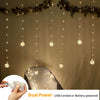 Wishing Ball Curtain Lights 200 LED Window Curtain Lights with Remote Timer, USB Battery Powered Twinkle Globe Fairy Lights for Wedding Party Bedroom Christmas Decoration (Warm White)