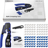 RJ45 Crimp Tool Set - 3-in-1 RJ45 Crimping Tool Kit with 50 PCS CAT6 Pass Through Connectors 50 PCS RJ45 Cat6 Protection Covers RJ45 Pass Through Crimp Tool