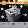 Pet Products Bucket Booster Dog Car Seat with Dog Seat Belt for Car, Washable Small Dog Car Seat, Sturdy Dog Booster Seats for Small Dogs, Medium Dogs, 2 Safety Leashes, Small Gray/Cream