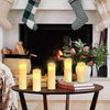 Flameless Candles 13/14/16/18/20cm Set of 5 Realistic Dancing LED Flickering Wick for Parties,Home,Public Elegant Events, Battery Powered, 10-Key Remote Control, Ivory Color.