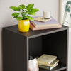 Oxford 4 Tier Cube Bookcase, Black Wooden Shelving Display Storage Unit Office Living Room Furniture