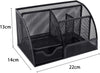 Office Mesh Desk Tidy Versatile Stationery Storage Desktop Organiser Pen Holder with Drawer,Black