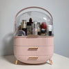 Makeup Storage Organiser with Clear Lid, Skincare Organiser Drawers Beauty Holder Cosmetic Organisers for Bathroom, DressingTable Organiser Dustproof Waterproof, Pink