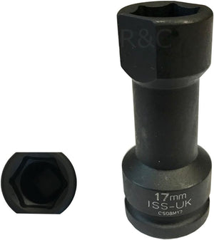 17mm Channel Unistrut Socket 1/2" Drive Impact Socket Thin Walled to fit 41mm Unistrut