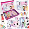 Fashion Designer Kits for Girls, Creative Art Set for Kids - Fashion Drawing Set Includes Fashion Sketchbook, Stencil Sheet, Felt Tips, Highlighters, Gel Pens, Stamps & Activity Book