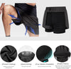 Men Running Shorts Men's Shorts Workout with Phone Pocket 2 in 1 Gym Training Shorts Lightweight Quick Drying