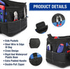 Tool Bag 16-inch, Multi-pockets Heavy Duty Tool Bag with Waterproof Plastic Hard Base, Wide Open Mouth Heavy Duty Electricians Tool Bag with Adjustable Shoulder Strap