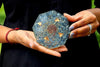 Prajet Energized Orgonite Healing Crystals Hexagonal Vastu Plate Energy Generator Crystal Gemstones Unique Approx. size 4.5 inch * 1.5 cm thickness (Blue Kyanite Orgone Plate)