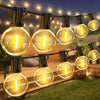 Festoon Outdoor Lights Mains Powered - 65.5FT 20M G40 Garden Outside Festoon Lights Mains Powered with Shatterproof LED Bulbs Hanging Patio Lighting for Indoor and Waterproof for Gazebo Pergola