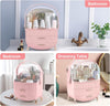 Makeup Storage Organiser with Clear Lid, Skincare Organiser Drawers Beauty Holder Cosmetic Organisers for Bathroom, DressingTable Organiser Dustproof Waterproof, Pink