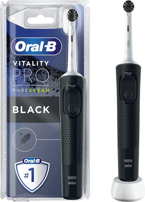 Vitality Pro Pure Clean Electric Toothbrush, 3 Brushing Modes, Black, Charcoal Brush