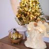 Lighted Christmas Angel Tree Topper with Timer 30cm White Angel Treetop Figurine for Christmas Tree Decoration