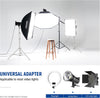 9.2ft/2.8m Stainless Steel Light Stand, Spring Cushioned Heavy Duty Photography Tripod Stand with 1/4” to 3/8” Universal Screw Adapter for Strobe, LED Video Light, Ring Light, Monolight，Softbox