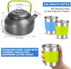 Camping Cookware Set Non-Stick Pot and Pan Set with Kettle, Stainless Steel Utensils Mess Kit, Cups Plates Knives Spoons Forks for Outdoor Cooking