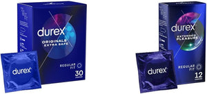 Extra Safe Pack of 30 & Extended Pleasure Condoms - Pack of 12