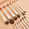 Makeup Brushes 14Pcs Make up Brushes Premium Synthetic Makeup Brush Set for Contour Concealer Foundation Eye Shadow Blending Liner Powder Blush Light Grey T329